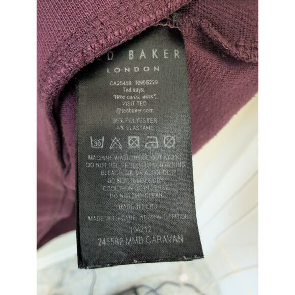 Ted Baker London Maroon Mock Neck Zip Sweater size 6 (XL) - Picture 4 of 4